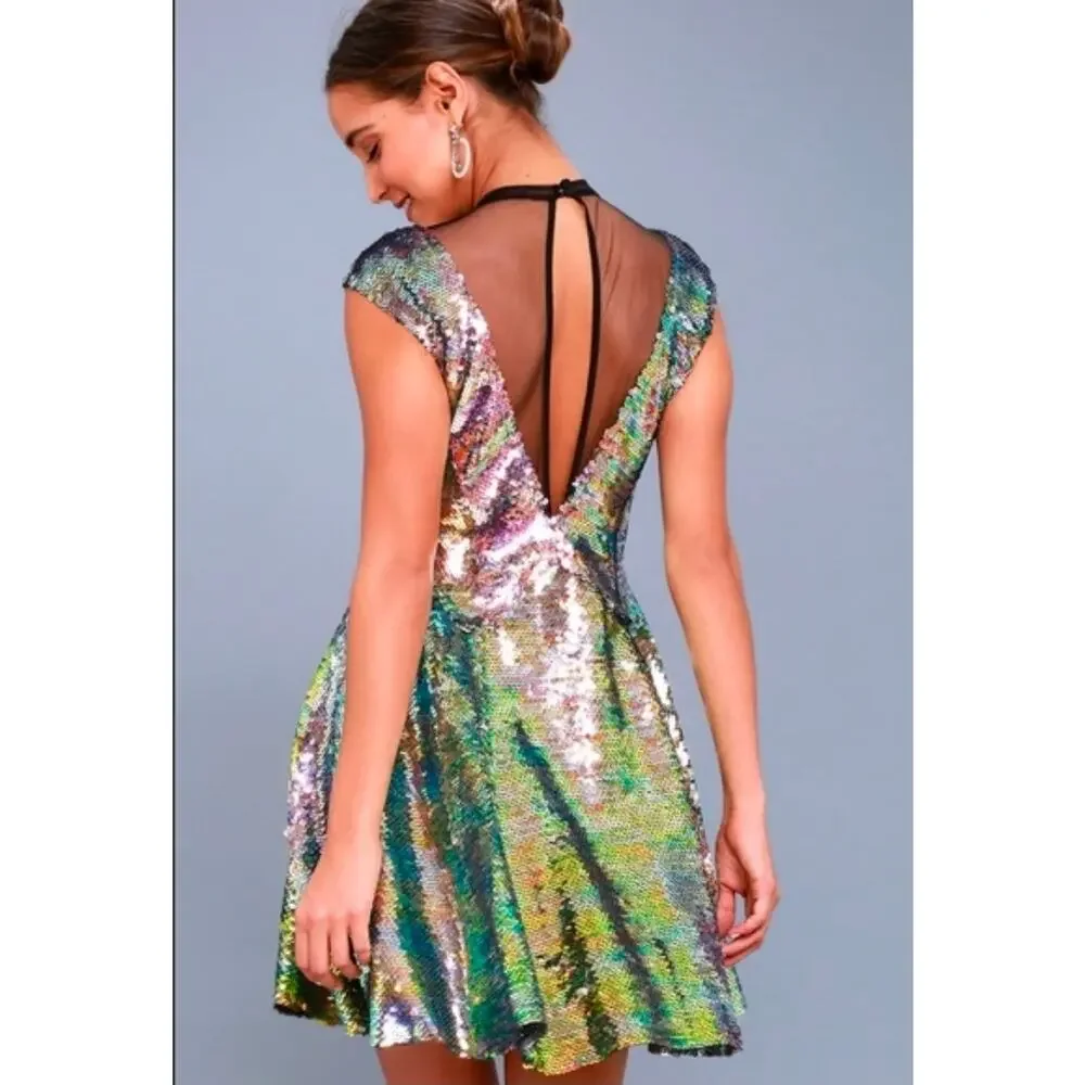 Free People Multicolor Sequin Midi Dress